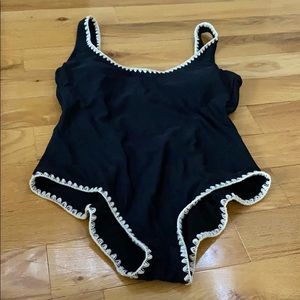 black & white one piece suit